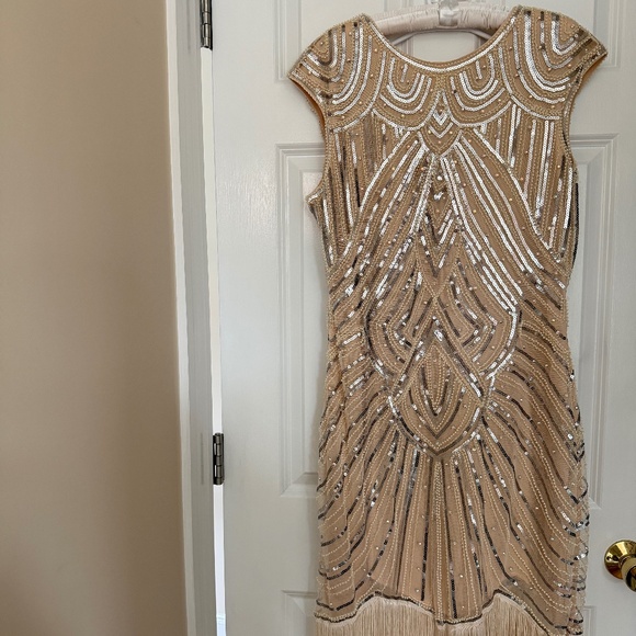 BABEYOND Women's Flapper 1920s Beaded Fringed Great Gatsby Dress - Picture 2 of 4